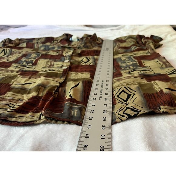 Vintage Ship N Shore Womens Geometric Button-Up Shirt 2X Brown USA Made Casual - Picture 8 of 9